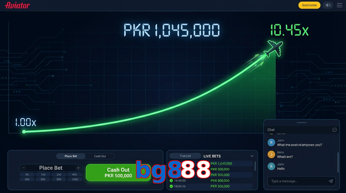 Main screen of Bg888 aviator page for PK players